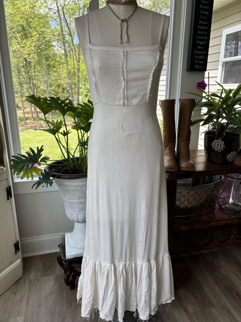 UO Elegant Cream Maxi Dress - Timeless Feminine Style